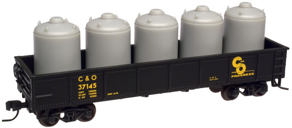 C&O - Gondola, 42ft - Liquid Container Load - Atlas 35193